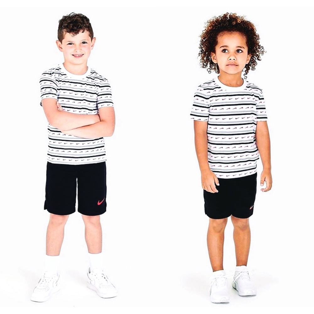 Nike Boys Swoosh Stripe T-Shirt & Shorts Set Outfit Sz 3T 4T 6 7 NWT